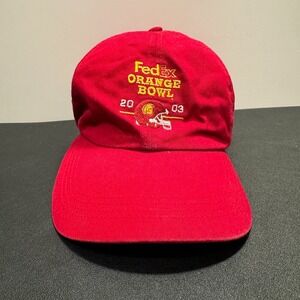Vintage USC Trojans Hat Cap Red Orange Bowl Football 2003 Strap Back Dad Casual